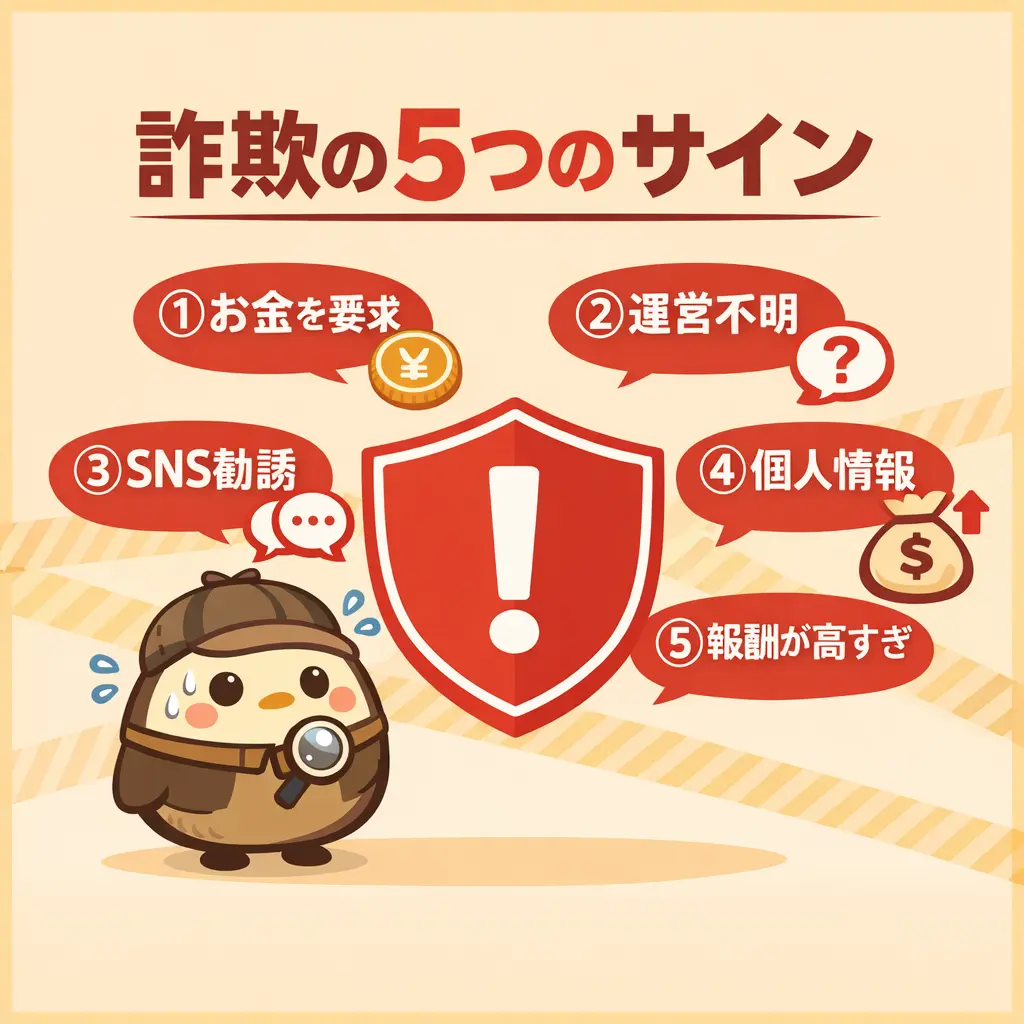まず最初に確認すべき副業詐欺の5つの危険サイン - 本当に稼げる副業 スマホ 安全